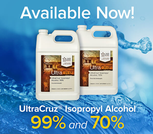 UltraCruz Isopropyl Alcohol 99-percent and 70-percent Available Now!